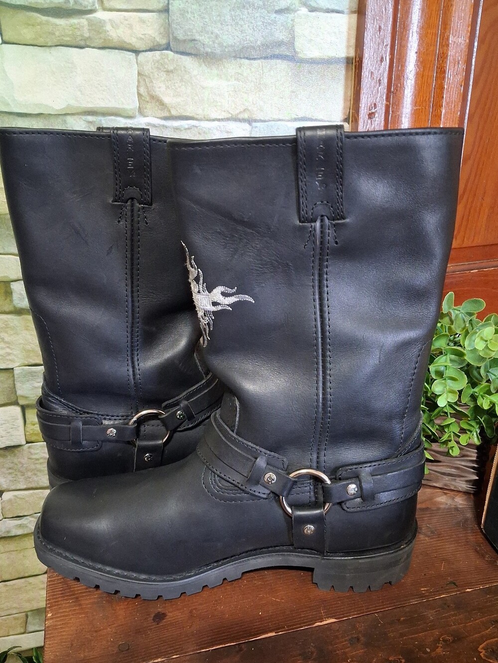 NIB Vintage Harley Davidson Sentry Flame Leather Harness Boots Size Mens 12